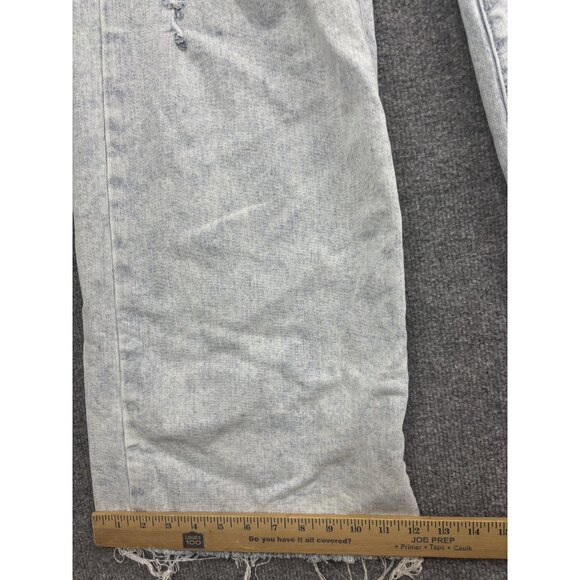 Risen Wide Leg Jeans Womens 13 Light Wash High Rise Distressed Raw Hem RDP5510 - Picture 6 of 9